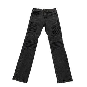 RSQ Super Skinny Moto Black Denim Jeans Boys Size 12